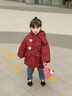 G.DUCKKIDS小黃鴨童裝女童棉服冬季新款加厚保暖女寶寶棉襖冬裝新年拜年服女 紅色【不含包包】 100 尺碼2~3歲【90-100cm】cm 曬單實(shí)拍圖