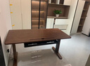 林氏家居實(shí)木電動(dòng)升降桌腿胡桃木色自動(dòng)升降書(shū)桌大板桌辦公桌木業(yè)BG083 【橡膠木|胡桃色】桌+雙抽屜 1.5米長(cháng) 曬單實(shí)拍圖