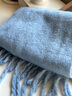 MELENDA KAMAR圍巾女冬季加厚圍脖保暖輕奢針織毛絨披肩生日元旦禮物送女生女友 淺藍色 曬單實(shí)拍圖