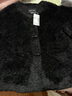 UR2026春季新款女裝氣質(zhì)毛絨感牛角扣圓領(lǐng)外套UWM150121 黑色 M 曬單實(shí)拍圖