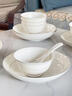 NINE CRANES高顏值景德鎮銀邊碗具家用陶瓷現代簡(jiǎn)約碗盤(pán)組合碗家用餐具整套 曬單實(shí)拍圖