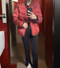 恒源祥新中式輕國風(fēng)棉服女2025冬季感復古提花盤(pán)扣加厚保暖棉襖外套 紅色 L 建議110-125斤 曬單實(shí)拍圖