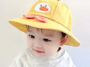 9i9嬰兒帽子寶寶盆帽漁夫帽防飛沫外出防護面罩可拆卸A386黃 曬單實(shí)拍圖