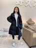 G.duck女大童羽絨服冬季2025新款兒童洋氣初中生女童加厚寬松中長(cháng)款外套 黑色 衣服偏大.不要貪大 150 cm 充絨量245克 曬單實(shí)拍圖