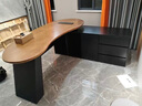 億柏倫（YIBOLUN）現代實(shí)木辦公桌椅組合經(jīng)理桌主管桌家用辦公大班臺班桌 1.6米左副柜+大班椅 曬單實(shí)拍圖