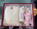 蒂爾堡羊毛羊絨圍巾女冬季圍脖帽子手套三件套生日禮物女生送閨蜜禮盒裝 LOVE愛(ài)心款_米白色圍巾套餐五 曬單實(shí)拍圖