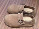 百麗厚底保暖毛毛鞋女2025冬新二層牛皮復古勃肯鞋JD009DM5 棕單里 38 曬單實(shí)拍圖