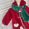 G.duck小黃鴨童裝嬰兒衣服秋冬加絨新生兒連體衣寶寶冬裝棉服毛毛衣外套 圣誕麋鹿+圍巾25059 80cm 80碼7-11月(建議寶寶75-)cm 曬單實(shí)拍圖