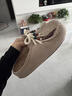 鉑吶苓勃肯鞋女春季拖鞋外穿厚底女鞋一腳蹬包頭半拖鞋懶人袋鼠博肯鞋 卡其色系帶勃肯鞋 36 曬單實(shí)拍圖