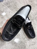 維絲圖西品牌男士真皮豆豆鞋男新款潮流時(shí)尚韓版百搭頭層牛皮休閑駕車(chē)鞋 黑色 40 曬單實(shí)拍圖