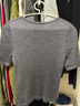 優(yōu)衣庫女裝3D精紡美利奴羊毛羅紋圓領(lǐng)針織衫/5分袖480188 07 青灰色 M /160/84A 曬單實(shí)拍圖