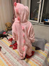 可歆寶貝女童恐龍衣服連體睡衣兒童防著(zhù)涼法蘭絨男童寶寶秋冬卡通男孩哈衣 粉色（恐龍連體） 120 碼建議5-6歲（身高115左右） 曬單實(shí)拍圖