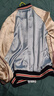 馬登工裝美式復古刺繡橫須賀棒球服夾克拼接痞帥緞面休閑外套短款男秋 天湖藍 /云水藍 M 曬單實(shí)拍圖