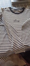 初申條紋長(cháng)袖T恤女簡(jiǎn)約刺繡字母百搭顯瘦圓領(lǐng)T恤上衣S43T009 曬單實(shí)拍圖