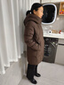 CANDYPRINCE 媽媽羽絨服 中老年羽絨服女中長(cháng)款 中年媽媽裝50-60歲冬季外套 58款/咖色 【中長(cháng)款】 XL / 建議-(體重90-105斤) 曬單實(shí)拍圖