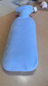 三樸samply三樸熱水袋注水長(cháng)條暖水袋加厚熱敷肚子暖手迷你可愛(ài)透明小 小蠻腰藍(加布套)850ml 曬單實(shí)拍圖