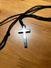 七抒十字架項鏈男款潮流不銹鋼吊墜百搭掛件高級感配件女長(cháng)款掛繩飾品 銀色光面 曬單實(shí)拍圖