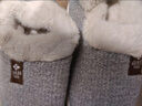 BAIHOU白猴保暖棉鞋情侶冬季家居室內包跟毛絨棉拖男 M-191灰色42-43 曬單實(shí)拍圖