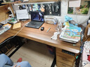 木藝生轉角雙電機電動(dòng)升降電腦桌家用辦公雙人L型桌子工作臺拐角書(shū)桌 【雙電機】整板左拐角胡桃色 1.6*1.1M(升級加強版收納橫梁) 曬單實(shí)拍圖