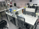 晟晏工位辦公桌工作臺辦公室員工卡座電腦桌椅4人簡(jiǎn)約現代辦公家具 四人位-白灰 曬單實(shí)拍圖