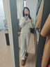 SIINSIIN鞠婧祎同款衛褲女加絨2025新款闊腿運動(dòng)褲白色直筒褲子冬 【加絨小個(gè)子款】慵懶黑 （保暖抗靜電） M 【推薦101-115斤】 曬單實(shí)拍圖