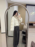她芙（tafu）品牌女裝羽絨服女短款2025冬季新款小個(gè)子韓版保暖加厚白鴨絨外套 米白色 M 曬單實(shí)拍圖