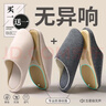 潔麗雅買(mǎi)一送一靜音拖鞋女一對情侶秋冬季室內家居防滑防臭軟底棉拖鞋男 奶咖+深灰 38-39 女+44-45男 曬單實(shí)拍圖