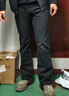 Homlean高街微喇牛仔褲男秋季美式vibe修身直筒長(cháng)褲子YX03黑色S 曬單實(shí)拍圖