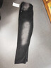頂峰保羅（Dingfengbaoluo）美式牛仔褲男秋季高街直筒寬松潮牌男生闊腿長(cháng)褲DFS05黑灰M 曬單實(shí)拍圖