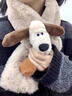 JIOESC可愛(ài)小狗毛絨圍巾女秋冬2026新款韓版百搭保暖防寒風(fēng)短款情侶圍脖 咖色小狗【休閑百搭】 曬單實(shí)拍圖