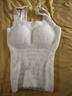 相伊戀人羊羔絨保暖背心25年新款女士帶胸墊加絨加厚秋冬季內衣可外穿睡衣 吊帶背心-奶白色【長(cháng)款】 M 碼【適合80-105斤】 曬單實(shí)拍圖