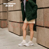 斯凱奇（Skechers）【服飾5折】暮光丨緩震跑步鞋男女款高回彈綜訓鞋輕質(zhì)緩震運動(dòng)鞋 白色/灰褐色/WTP 37 曬單實(shí)拍圖