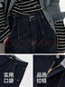森馬（Semir）牛仔褲女冬季分割抓毛拖地褲2025酷颯風(fēng)顯腿長(cháng)彎刀褲109725124008 曬單實(shí)拍圖