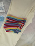 幼歌（YOUGE）春新中小童繽紛彩虹假兩件打底衫打底褲親膚透氣兩件套 彩色條紋 (上衣） 100 cm 曬單實(shí)拍圖
