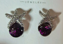 XUPING旭平首飾XUPING旭平首飾仿水晶夏日晶凌海星耳釘女生耳飾送生日禮物飾品 1號紫色 1對 曬單實(shí)拍圖