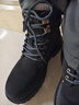 馬克華菲馬丁靴男士秋冬季新款厚底工裝靴子男士雪地靴棉鞋男 純黑 43 曬單實(shí)拍圖