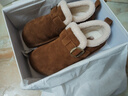 百麗（Belle）雪頂咖啡絨面勃肯鞋女2025冬新加絨保暖休閑毛毛鞋B2966DM5 棕色-毛里 39 (245mm) 曬單實(shí)拍圖