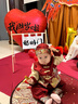 班喜迪男童漢服套裝冬裝寶寶周歲禮服嬰兒中式唐裝秋冬國風(fēng)兒童喜慶衣服 紅色 （春秋款） 80 曬單實(shí)拍圖