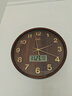 康巴絲（Compas）掛鐘客廳2026新款智能電波實(shí)木家用自動(dòng)對時(shí)靜音免安裝中式掛墻表 實(shí)木日歷款【自動(dòng)對時(shí)】 17英寸 （直徑43厘米） 曬單實(shí)拍圖
