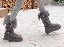 LINBUXAN法式毛茸茸雪地靴女2025年冬季新款厚底加絨保暖長(cháng)靴時(shí)尚百搭靴子 深灰色 35 曬單實(shí)拍圖