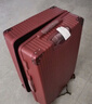 喜朗頓結婚行李箱女方新娘陪嫁箱婚禮酒紅色拉桿箱嫁妝密碼箱婚嫁皮箱子 酒紅色-直角拉鏈款 24英寸 【需托運】 曬單實(shí)拍圖