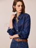 LILY2025冬新款女裝復古經(jīng)典正肩休閑氣質(zhì)通勤牛仔襯衫外套短款 401藍色 L 曬單實(shí)拍圖