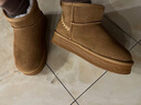 他她（TATA）絨絨靴雪地靴冬季款棉靴厚底防水防滑雪地加絨毛毛靴 棕黃（毛里）（筒高10cm） 37 曬單實(shí)拍圖