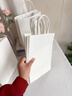 威爾基白色紙袋手提袋禮品袋牛皮紙袋高級感小號包裝袋購物袋咖啡打包袋 【10個(gè)中號】白色牛皮紙袋 曬單實(shí)拍圖