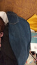 ESE-Y加絨復古直筒牛仔褲女2025年冬季新款保暖顯瘦窄版闊腿褲子 牛仔藍-厚絨-常規 28 曬單實(shí)拍圖
