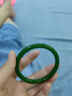 拾想和田玉手鐲女款少女菠菜綠圓條年輕款青海料晴水碧玉美人條玉鐲子 圈口61mm 曬單實(shí)拍圖