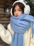 名創(chuàng  )優(yōu)品圍巾女冬季2025新款加厚保暖防風(fēng)防寒高顏值護頸簡(jiǎn)約百搭針織圍巾 天藍色【日常百搭/保暖顯白】 曬單實(shí)拍圖