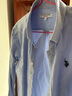 U.S. POLO ASSN.襯衫男秋季長(cháng)袖白色休閑工裝外套高端純棉牛津紡寬松藍色男士襯衣 曬單實(shí)拍圖