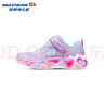 Skechers斯凱奇兒童閃燈鞋女童秋冬時(shí)尚亮燈公主中大童休閑運動(dòng)鞋302696L 薰衣草色/多彩色/LVMT 28.5 曬單實(shí)拍圖