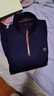 夢(mèng)特嬌（MONTAGUT）男士T恤冬綿羊毛桑蠶絲舒適保暖加絨加厚半拉鏈衛衣 藏青 3XL 曬單實(shí)拍圖